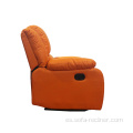 Color naranja reclinable de cuero barato sofá individual